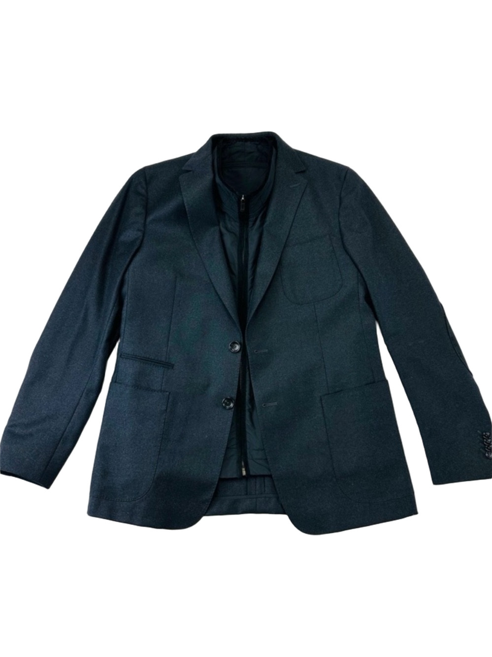 Zegna Drop 8 Deco black Winter Blazer with Vest 40R Mens sportcoat